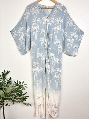 SURF GYPSY Ankle Length Coverup Palm Trees Size L